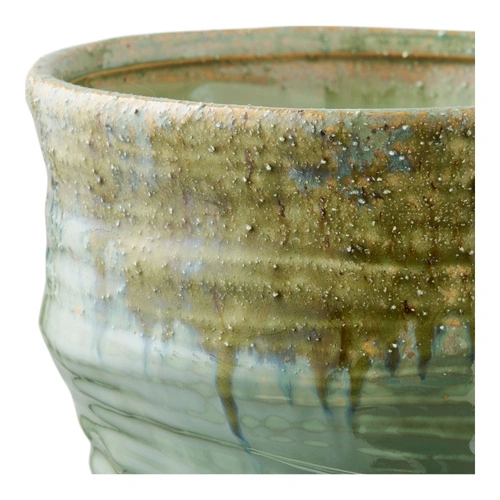 Wazon Toran zielony ceramiczny boho 22 cm wysoki wazon dekoracyjny