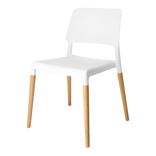 Krzesło do jadalni Cole inspirowane Ecco białe skandynawskie sztaplowane łatwe czyszczenie