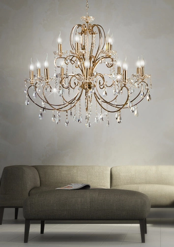 Lampa wisząca Aurora 10+5*40W E14  francuskie złoto
