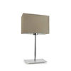 Lampka nocna do sypialni AMALFI nowoczesna beżowa z abażurem i chromowaną podstawą LYSNE