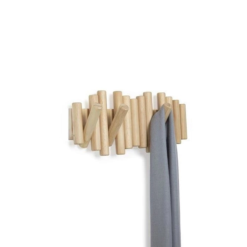 Umbra Picket drewniany wieszak ścienny do przedpokoju skandynawski naturalny 37 cm