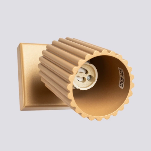 Kinkiet ścienny KARBON złoty nowoczesny z ruchomym kloszem do salonu i sypialni SOLLUX