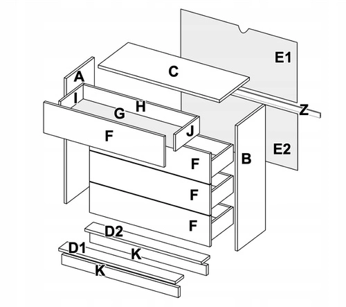 Komoda Tissa 80 cm biała z szufladami dąb craft nowoczesna do salonu Intesi