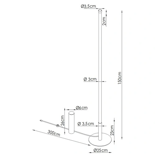 Lampa stojąca do salonu TRANG czarna nowoczesna LED 150 cm