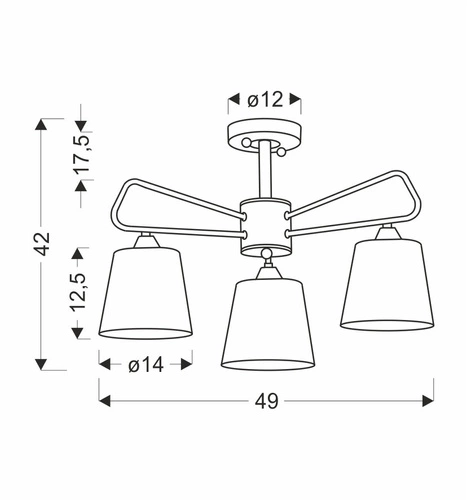 Żyrandol Morley 3 czarny