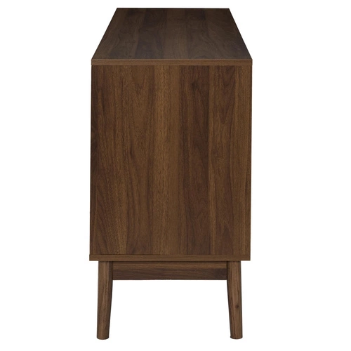 Komoda Tiffany ryflowana orzech 120 cm na wysokich nogach do salonu Intesi