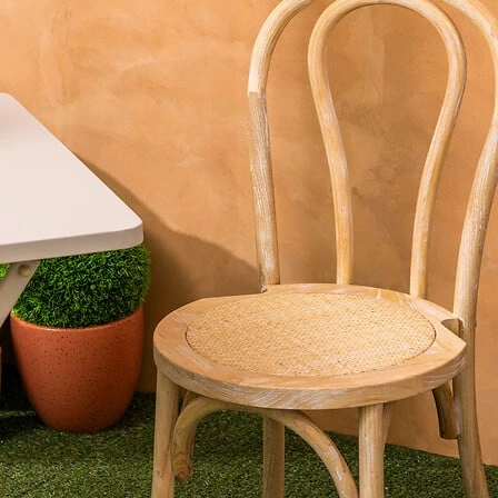 Krzesło Drevo Atmosphera drewniane z rattanem do jadalni i kuchni skandynawskie naturalne