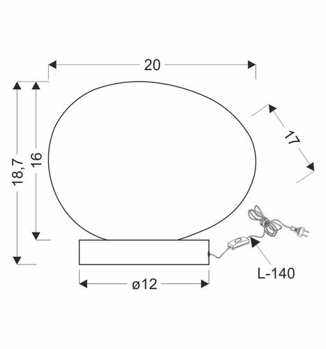 Nowoczesna lampka nocna STONES czarna z białym kloszem do sypialni i salonu 20 cm