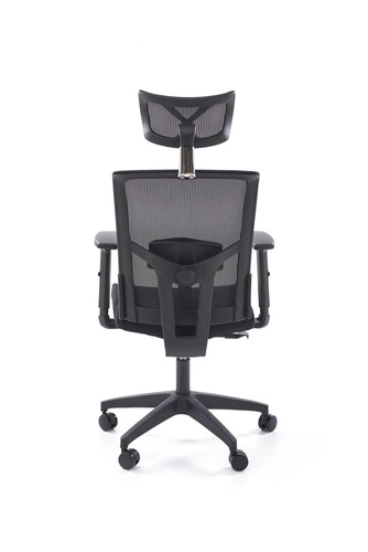 Fotel biurowy ergonomiczny obrotowy Scienne czarny z zagłówkiem i regulacją Intesi