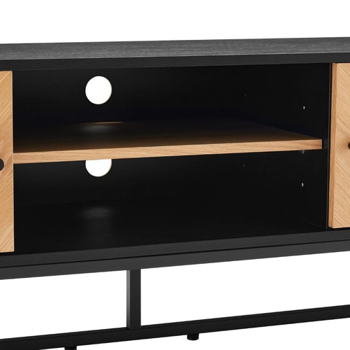 Szafka RTV Clar 160 cm nowoczesna drewniana stojąca do salonu dąb czarna Intesi