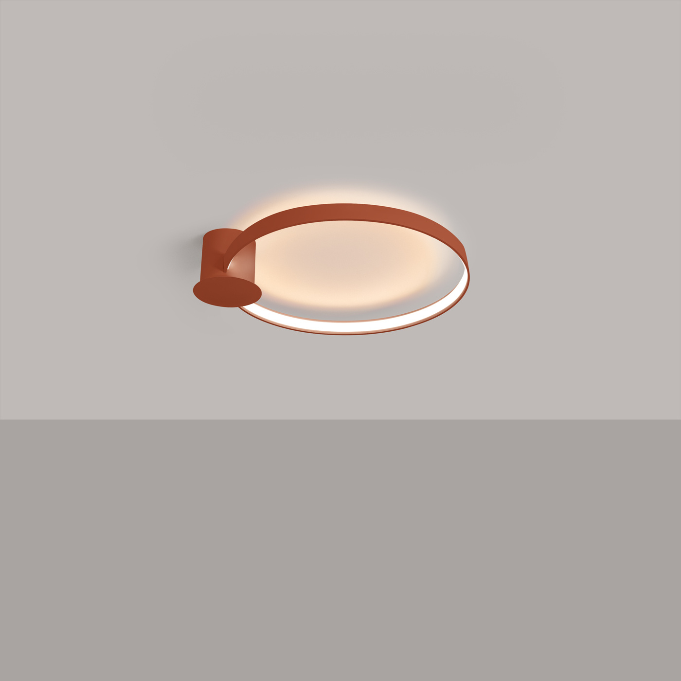 Plafon sufitowy LED RIO 55 czerwony nowoczesny okrągły do salonu kuchni sypialni