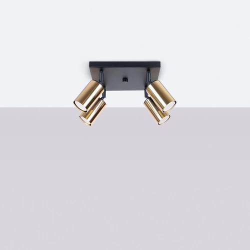 Plafon sufitowy WINX 4 nowoczesny czarny złoty do salonu i sypialni SOLLUX LIGHTING