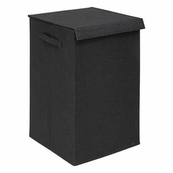 Kosz na pranie do łazienki Colorama 74l dwukomorowy składany czarny klasyczny 5five