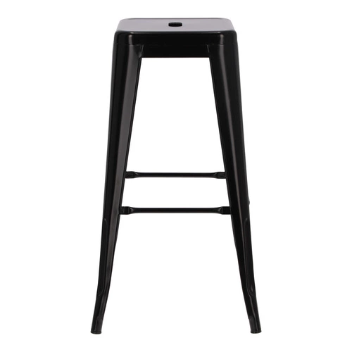 Hoker Paris 75 cm czarny metalowy bez oparcia do kuchni i wyspy inspirowany Tolix industrialny