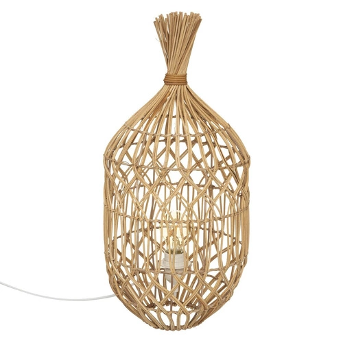 Lampka nocna rattanowa Milou Atmosphera do sypialni boho 55 cm naturalna