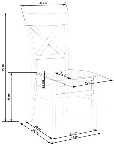 Krzesło do jadalni Tutti granatowe drewniane nowoczesne tapicerowane Intesi