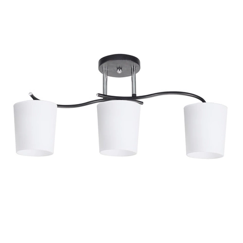 Lampa sufitowa Esnyr chromowy+czarny  3x40 E27 klosz biały