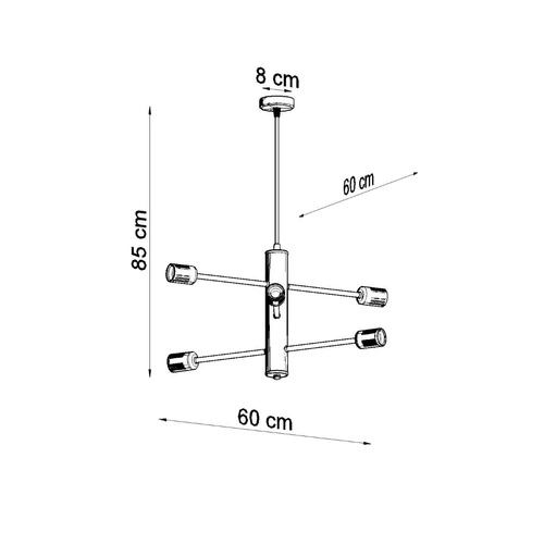 Żyrandol nowoczesny DUOMO 6 czarny metalowy do salonu i jadalni Sollux Lighting