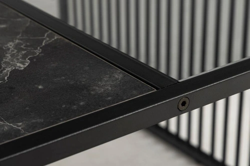 Stolik kawowy Strington 80x80 czarny szklany loftowy do salonu