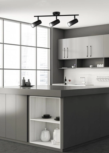 Lampa sufitowa Colly czarna metalowa 4-punktowa nowoczesna do salonu i kuchni