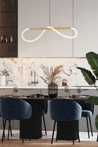 Lampa wisząca SUPREME złota LED 100 cm nowoczesna do salonu nad stół lub wyspę