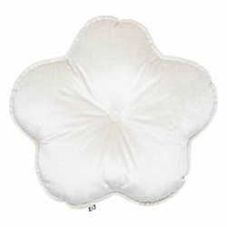 Poduszka dekoracyjna Flower Velvet okrągła biała nowoczesna do salonu Atmosphera 45 cm