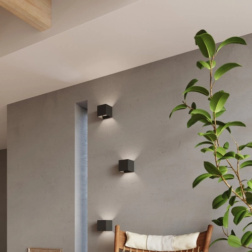 Kinkiet ścienny LED Luca czarny nowoczesny aluminiowy IP54 do salonu i na zewnątrz