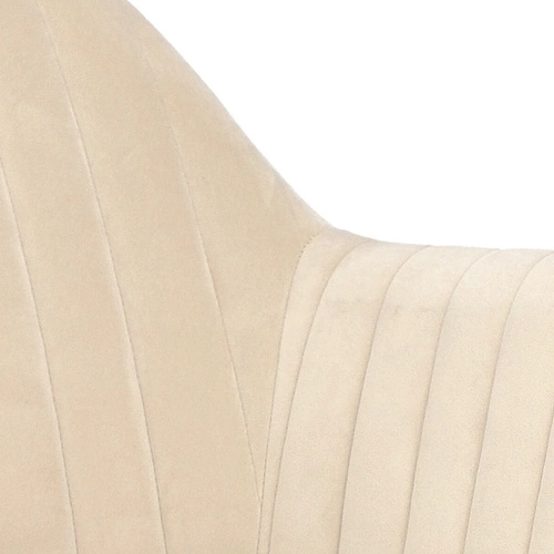 Krzesło tapicerowane welur Emilia Actona beżowe z podłokietnikami do jadalni nowoczesne