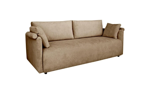 Mondel sofa rozkładana 3 osobowa sztruksowa beżowa z funkcją spania i pojemnikiem do salonu