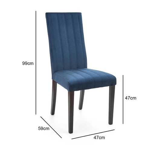Krzesło tapicerowane Arizona granatowe z drewnianymi nogami do jadalni i salonu Intesi