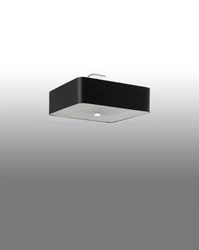 Plafon kwadratowy czarny Lokko 45 cm nowoczesny do salonu, sypialni lub kuchni Sollux