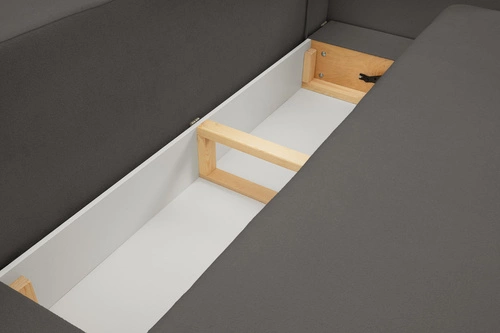 Sofa rozkładana Salby antracytowa 3 osobowa z funkcją spania i pojemnikiem do salonu