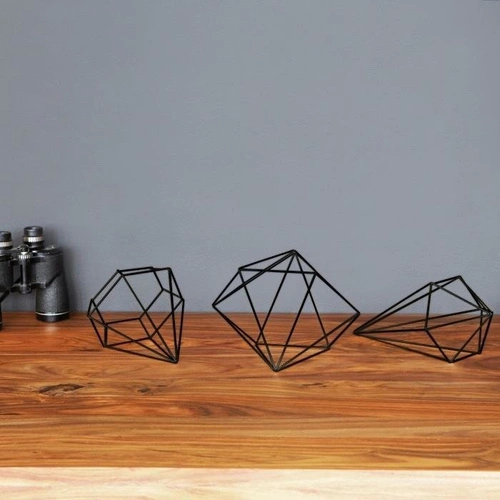 Dekoracja ścienna metalowa Prisma Black Umbra geometryczna czarna ozdoba na ścianę do salonu