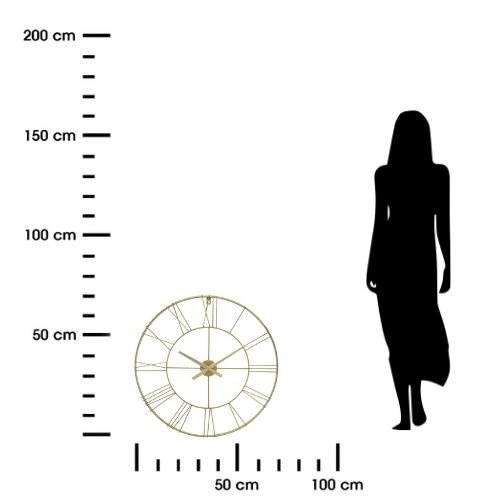 Zegar ścienny 3D Vintage Gold Atmosphera duży złoty metalowy do salonu nowoczesny 70 cm