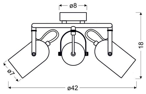 Nowoczesna lampa sufitowa Gray spirala 3-punktowa szara do salonu i kuchni CANDELLUX