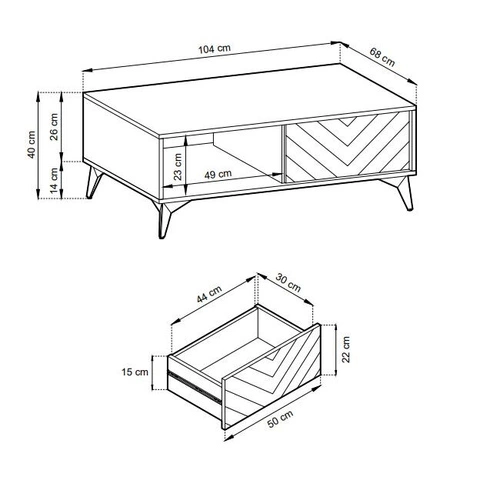 Zestaw mebli do salonu w jodełkę Fargo