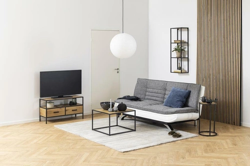 Szafka RTV Seaford z szufladami dąb/czar