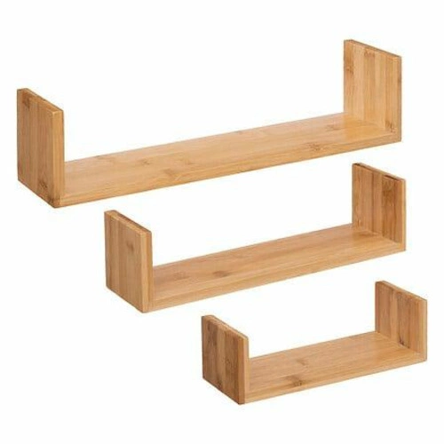 Zestaw 3 półek ściennych Fixy bambus półki drewniane na książki i dekoracje do salonu 5five