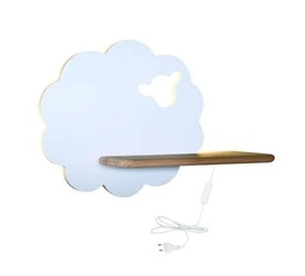 Kinkiet ścienny LED Sheep biały klasyczny do pokoju dziecięcego z drewna 5W 4000K