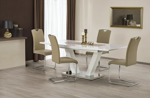 Stół rozkładany do jadalni Vision biały nowoczesny prostokątny 160–200 cm Intesi