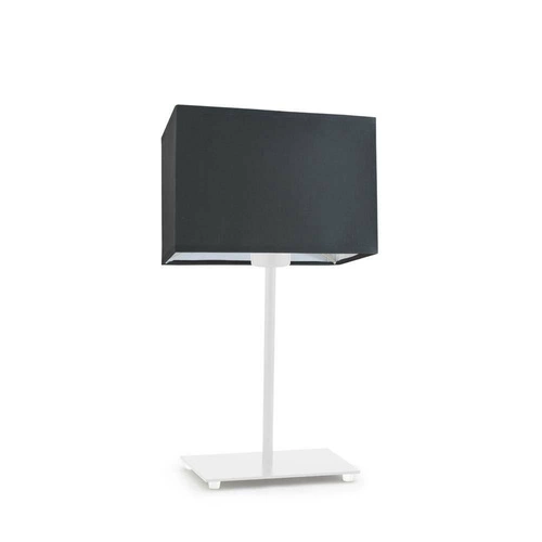 Lampka nocna do sypialni AMALFI nowoczesna z abażurem grafitowym i białą podstawą LYSNE 40 cm