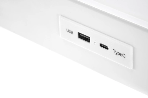 Biurko nowoczesne białe z regulacją wysokości i szufladami Alembe Intesi do pracy 120x60 cm