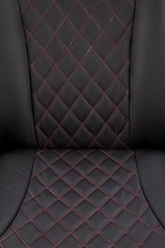 Fotel rozkładany do salonu Marco Intesi z ekoskóry czarno-czerwony nowoczesny relaksacyjny