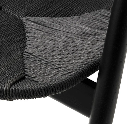 Krzesło do jadalni Relate drewniane dębowe z podłokietnikami czarne