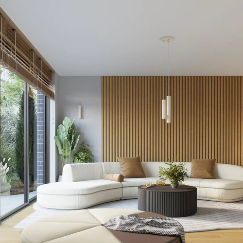 Plafon sufitowy KARBON 3L beżowy do salonu i sypialni minimalistyczny ruchomy glamour