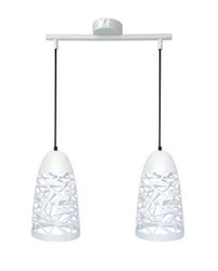 Lampa wisząca Sabrin biała metalowa do salonu i jadalni nowoczesna 2-punktowa 40 cm