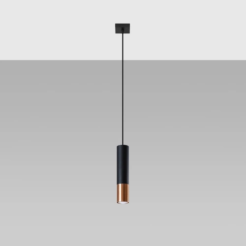 Lampa wisząca Loopez czarna miedź nowoczesna tuba do kuchni salonu nad wyspę