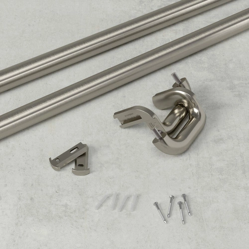 Karnisz pojedynczy Umbra Twilight srebrny regulowany 76-213cm do zasłon zaciemniających