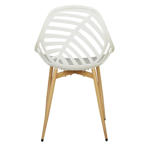 Krzesło do jadalni i kuchni Alameda białe Intesi nowoczesne z tworzywa i stali do ogrodu