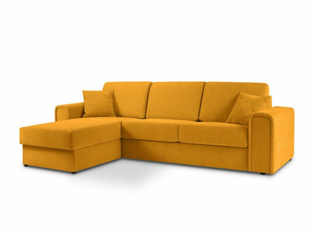 Narożnik z funkcją spania Elodie Yellow Structured Fabric lewostronny